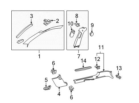 2006 Pontiac GTO Interior Trim - Pillars, Rocker & Floor Cowl Trim Nut Diagram for 92138009