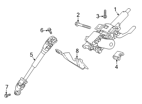 2018 Nissan Kicks Steering Column & Wheel, Steering Gear & Linkage Joint Kit-Steering Column Diagram for D8080-5RB1A