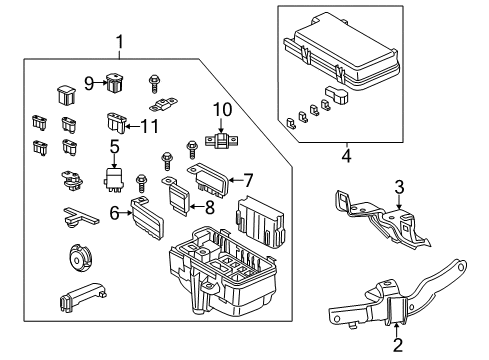 2014 Honda Accord Fuse & Relay Fuse, Multi Block Diagram for 38233-T3V-A01