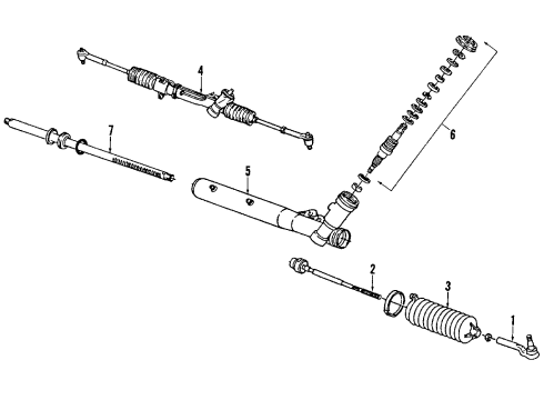 1987 Cadillac Allante P/S Pump & Hoses, Steering Gear & Linkage Gear Kit, Steering (Partial)(Remanufacture) Diagram for 26044832