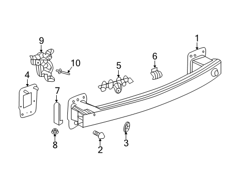 2019 Chevrolet Equinox Rear Bumper Lamp Bracket Diagram for 84162905