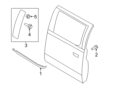 2018 Ford F-150 Exterior Trim - Rear Door Applique Diagram for FL3Z-16255A35-BB