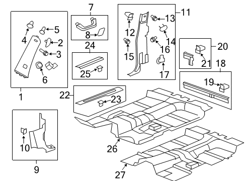 2007 Chevrolet Silverado 2500 HD Interior Trim - Cab Rear Sill Plate Diagram for 15812156