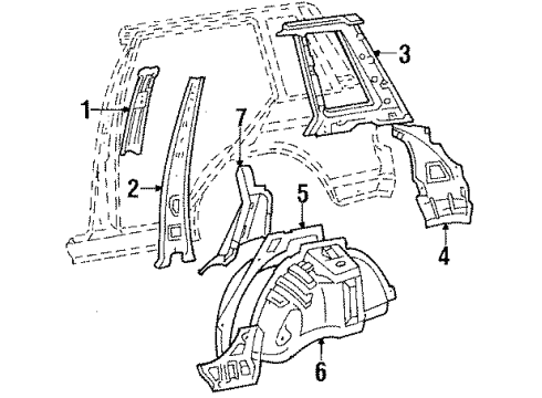 1988 Toyota Tercel Quarter Panel - Inner Components Cylinder & Key Set, Fuel Filler Lid Diagram for 69058-60090