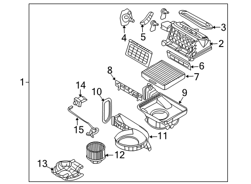 2008 Hyundai Entourage Auxiliary Heater & A/C Lining Diagram for 97131-4D000