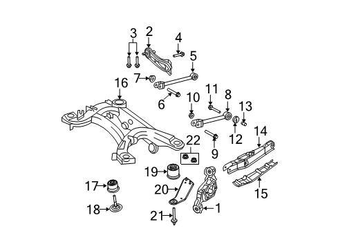 2011 Dodge Avenger Rear Suspension Components, Lower Control Arm, Stabilizer Bar Knuckle-Rear Diagram for 5085533AF
