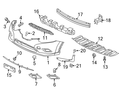 2014 Nissan Rogue Bumper & Components, Spoiler Bracket-Licence Plate Diagram for 96210-4BA0A