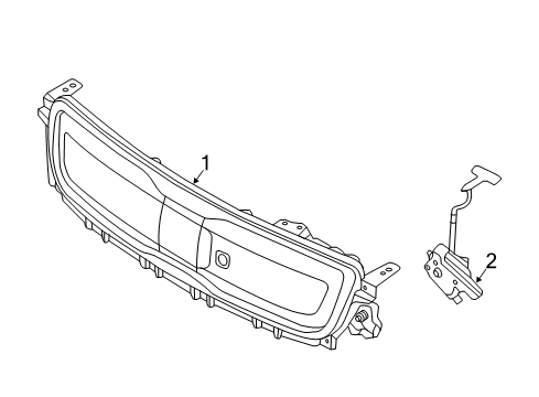 2019 Kia Soul EV Grille & Components Radiator Grille Assembly Diagram for 86350E40001D