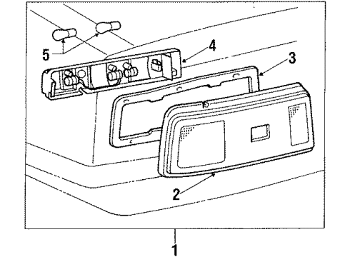 1986 Toyota Supra Tail Lamps Lens & Body, Rear Combination Diagram for 81551-14641