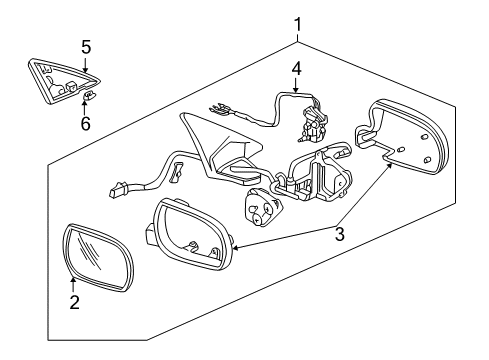 1996 Acura Integra Outside Mirrors Mirror Assembly, Driver Side Door (Frost White) (R.C.) Diagram for 76250-ST8-A23ZB