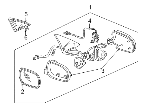 1995 Acura Integra Outside Mirrors Mirror Sub-Assembly, Driver Side (Flat C) Diagram for 04764-ST8-A00