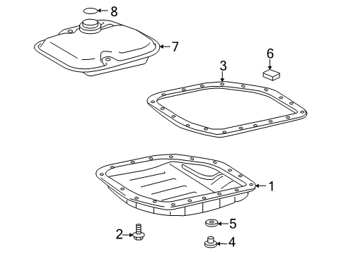 2010 Pontiac Vibe Automatic Transmission Pan, Automatic Transmission Fluid Diagram for 88975091