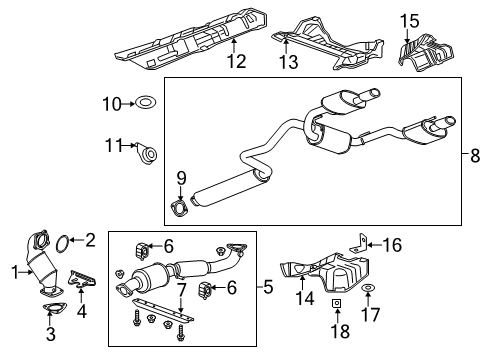 2013 Buick Verano Exhaust Components Converter & Pipe Diagram for 23160261