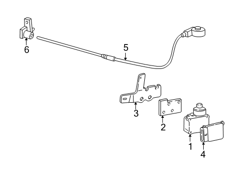 2000 Ford Taurus Cruise Control System Actuator Cable Diagram for YF1Z-9A825-CA