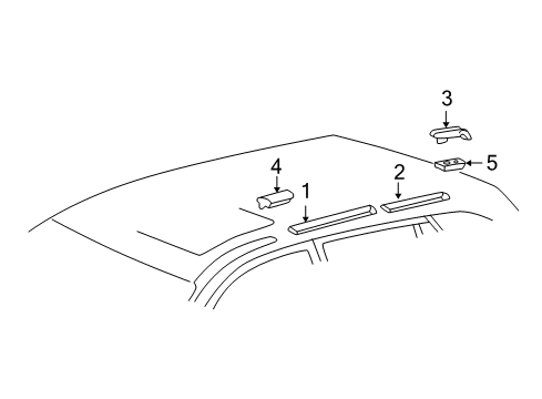 2005 Toyota RAV4 Exterior Trim - Roof Molding Diagram for 75554-42010