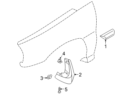 2001 Kia Rio Exterior Trim - Fender Protector NO1-Side Diagram for 0K30A506L1BXX