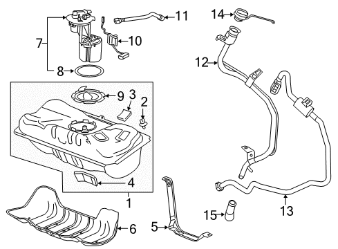 2016 Chevrolet Volt Fuel Supply Fuel Tank Diagram for 23351005