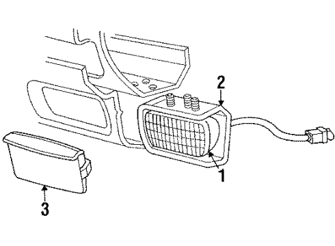 1991 Dodge Spirit Fog Lamps Lamp Asm Fog Front Bumper Diagram for 5263559