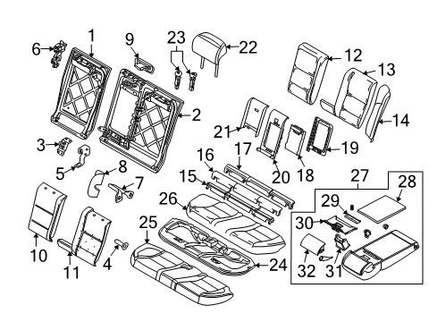 2009 BMW 535i xDrive Rear Seat Components Bar Left Diagram for 52207141991