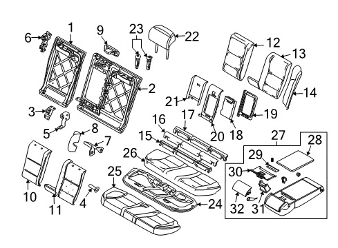 2009 BMW 535i xDrive Rear Seat Components Armrest Rear, Leather Diagram for 52207118957