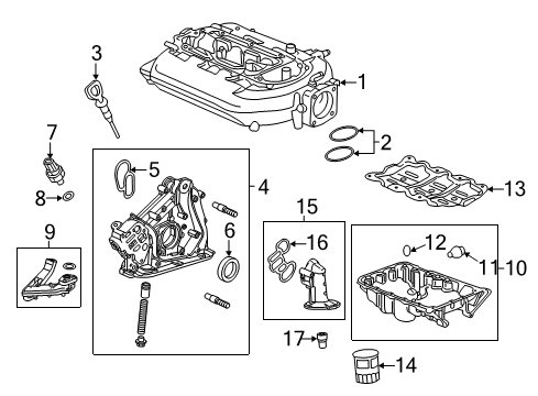 2016 Honda Pilot Intake Manifold Dipstick, Oil Diagram for 15650-5J6-A00