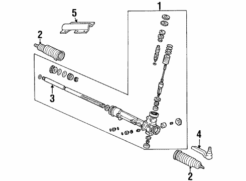 2002 Mercury Cougar Steering Column, Steering Wheel & Trim, Steering Gear & Linkage Gear Assembly Diagram for 1S8Z-3504-CARM