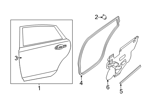 2014 Nissan Altima Rear Door Regulator Assy-Door Window, Rh Diagram for 82720-3TA0A