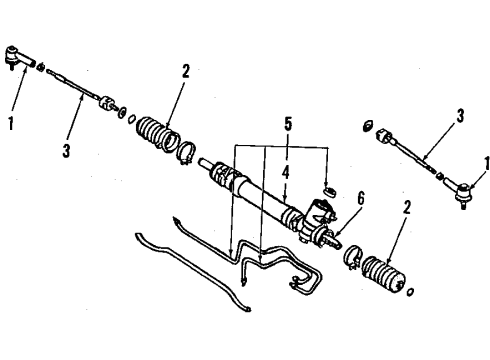 1986 Nissan Stanza P/S Pump & Hoses, Steering Gear & Linkage Seal Kit Tube Diagram for 49297-W1426