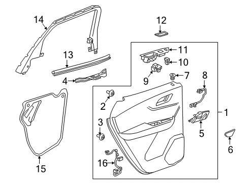 2019 Chevrolet Blazer Interior Trim - Rear Door Water Deflector Diagram for 84574668