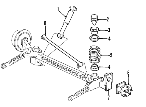 2006 Saturn Relay Rear Axle, Ride Control, Suspension Components Rear Leveling Shock Absorber Assembly Diagram for 15926213