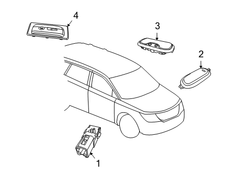 2014 Dodge Journey Interior Lamps Lamp-Reading Diagram for 1FW42HDAAD