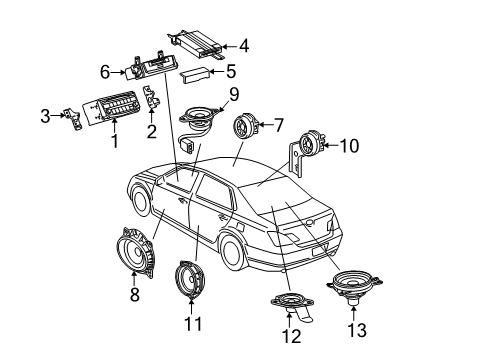 2005 Toyota Avalon Sound System Package Tray Speaker Diagram for 86160-AC250