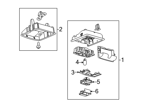 2013 Ford F-350 Super Duty Sunroof Overhead Console Diagram for BC3Z-26519A70-AA