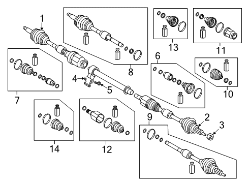 2021 Hyundai Veloster Drive Axles - Front Joint Kit-Front Axle Differential Side Diagram for 49535-F2505