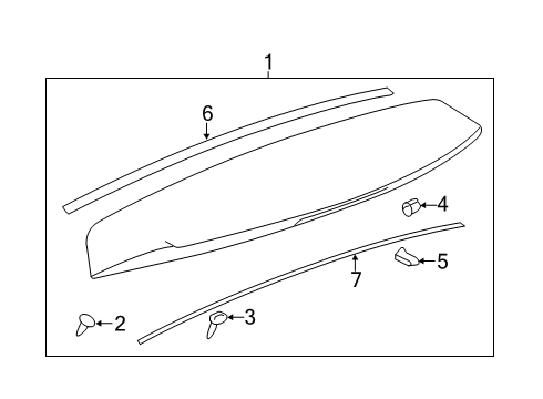 2007 GMC Acadia Rear Spoiler Bolt-T Diagram for 11561972