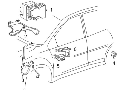 2006 Toyota Corolla ABS Components Actuator Assembly Diagram for 44050-02140