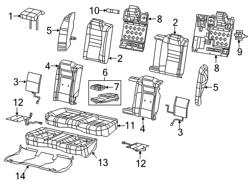 2019 Chrysler 300 Rear Seat Components HEADREST-Rear Diagram for 5ZC25DX9AA