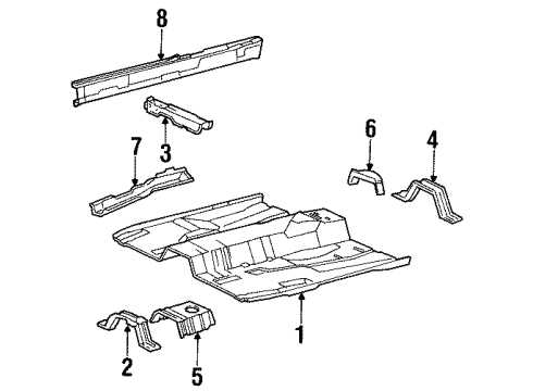 2000 Mercury Cougar Pillars, Rocker & Floor - Floor & Rails Front Floor Pan Diagram for 1S8Z6311135AA