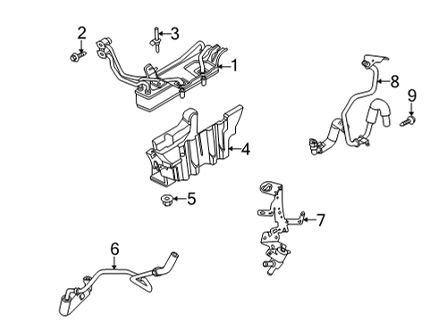 2021 Ford F-250 Super Duty Oil Cooler Cooler Pipe Diagram for LC3Z-7H255-A
