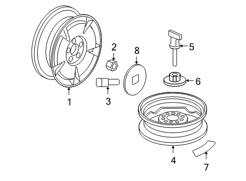 2008 Honda Civic Wheels, Covers & Trim Disk, Aluminum Wheel (15X6J) (Tpms) (Enkei) Diagram for 42700-SNC-A71