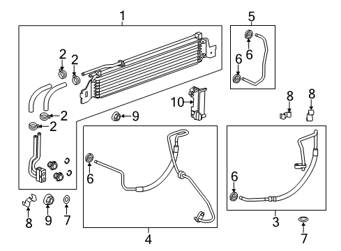 2015 Buick Verano Trans Oil Cooler Cooler Pipe Clip Diagram for 13324828