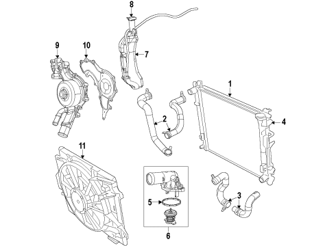 2015 Ram 1500 Cooling System, Radiator, Water Pump, Cooling Fan Fan-Radiator Cooling Diagram for 52014772AF