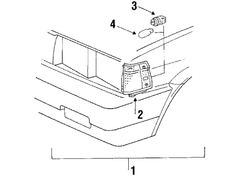 1987 Chevrolet Nova Side Marker Lamps Socket Asm, Front Side Marker Lamp Diagram for 94841777