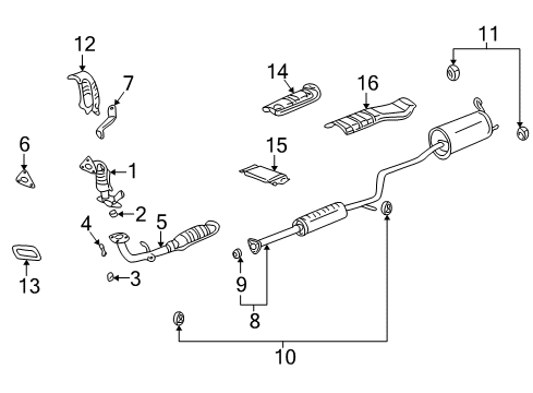 2001 Honda Insight Exhaust Manifold Gasket, Exhuast Flexible Diagram for 18229-S3Y-J01