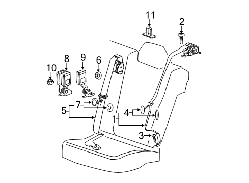 2010 Buick LaCrosse Seat Belt Latch Diagram for 19256328