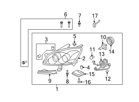 2007 Saturn Outlook Headlamps Module Diagram for 10391611