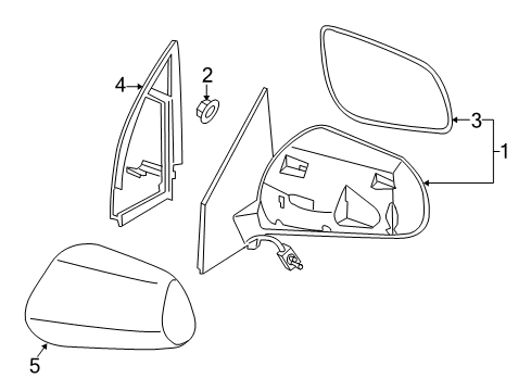 2003 Nissan Murano Outside Mirrors Mirror Assembly-Door, LH Diagram for 96302-CA100