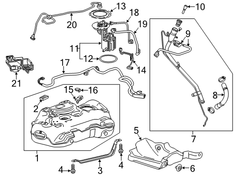 2021 Cadillac XT4 Fuel Supply Fuel Pump Diagram for 84532384