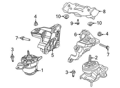 2022 Jeep Wrangler Engine & Trans Mounting Engine Mount Diagram for 68284622AC
