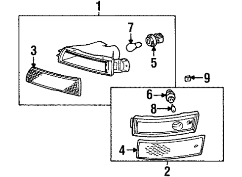 1996 Toyota Avalon Signal Lamps Turn Signal Lamp Diagram for 81520-AC010